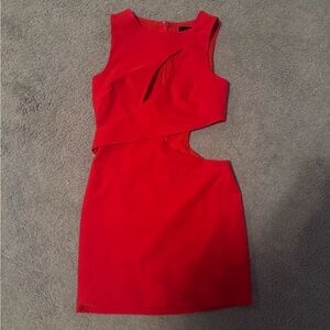 Red Cut Out Mini Dress